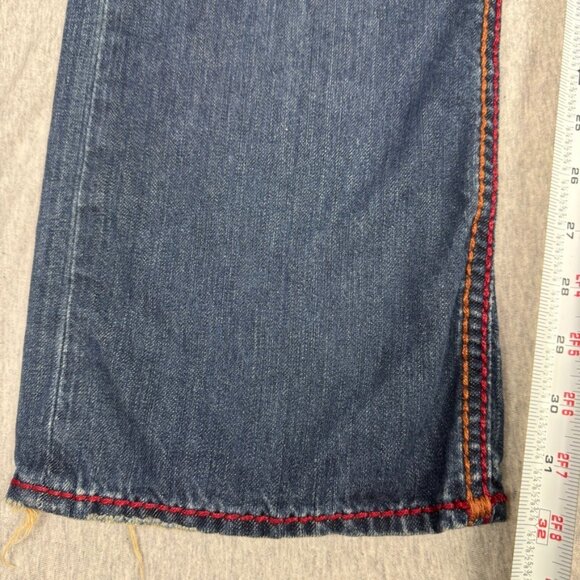 True Religion Red Thick Stitch Jeans Men's Size 34X32 - Picture 6 of 16